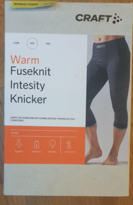 Craft ADV Warm Fuseknit Intensity Knickers Damen schwarz Thermo Unterhose 3/4