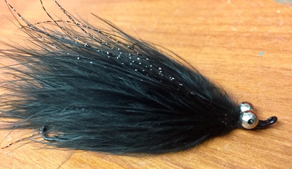 UMPQUA’s BLACK ARTICULATED SANGUESSUGA FLY. #2 GANCHO DE SALMÃO. ALASKA TRUTA, LÚCIO, BAIXO. - Imagem 2 de 3