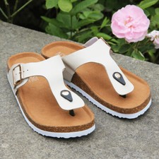LADIES COMFORT SUMMER BEACH BUCKLE SLIP ON FLAT WIDE MULES SLIDERS SANDALS SIZE