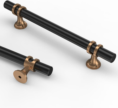 Asidrama 10 Pack 5 Inch(128mm) Champagne Bronze and Matte Black Kitchen Cabinet 