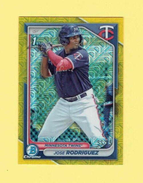 2024 Bowman Baseball 1st Chrome Yellow Refractor Jose Rodriguez 55/75 Twins 71