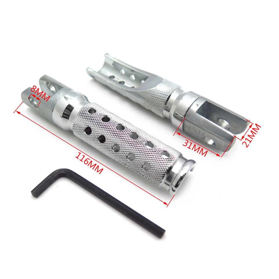 Chrome Foot Pegs For Honda CBR 600RR 900RR 929RR 954RR 1000RR RVT1000R RC51 - Изображение 4 из 4