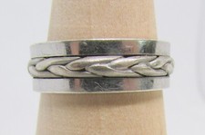 925 Sterling Silver Wedding Band Ring with Braided Center Size 11 - 7.3g