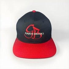 Vintage Garth Brooks Snapback Hat, Black  Red Country Music Cap - Yupoong