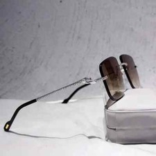 Rimless Sunglasses Men Hip Hop iced Out Moissanite Diamond Luxury Silver Glasses