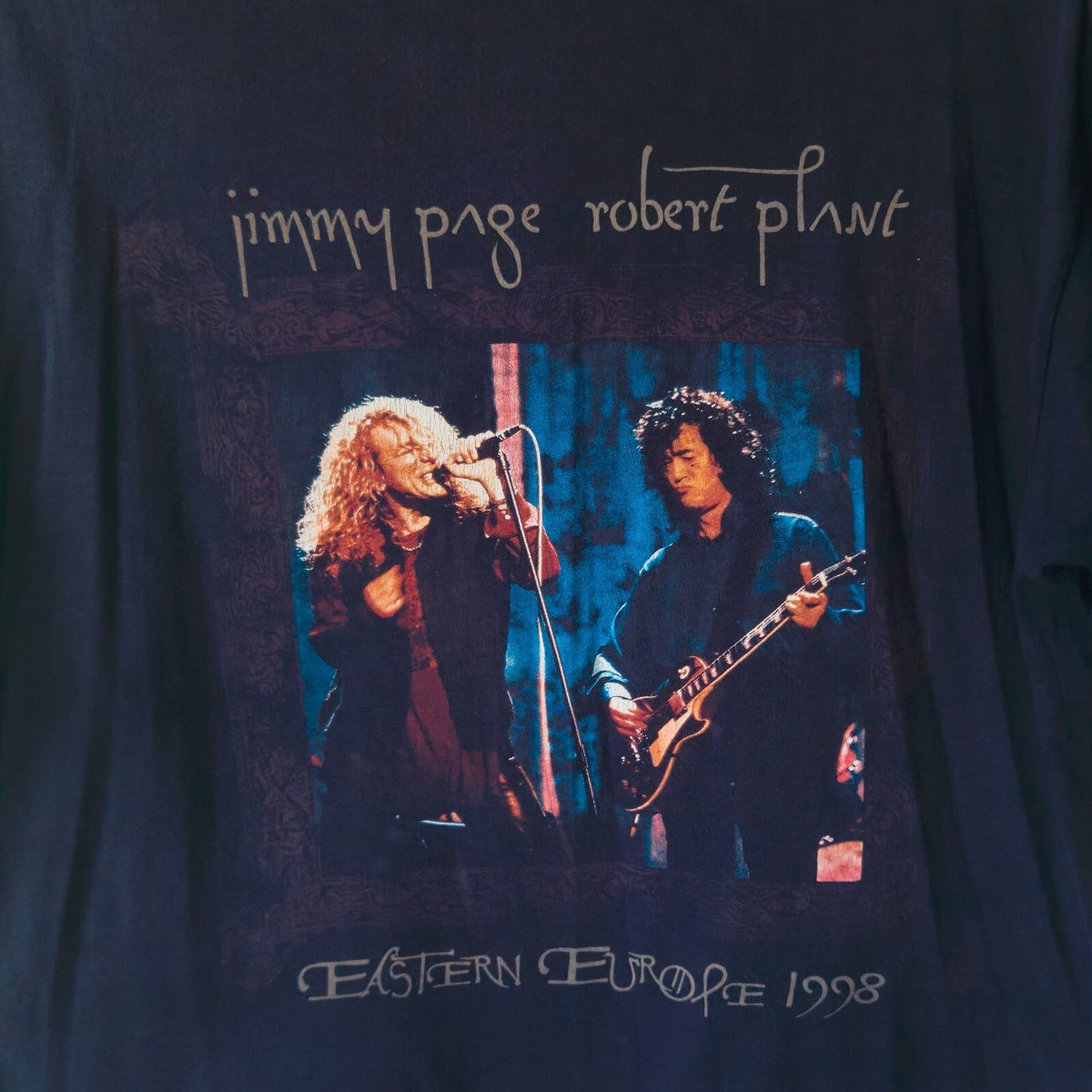 VTG Jimmy Page Robert Plant T-shirt Tour Led Zeppelin XL 98