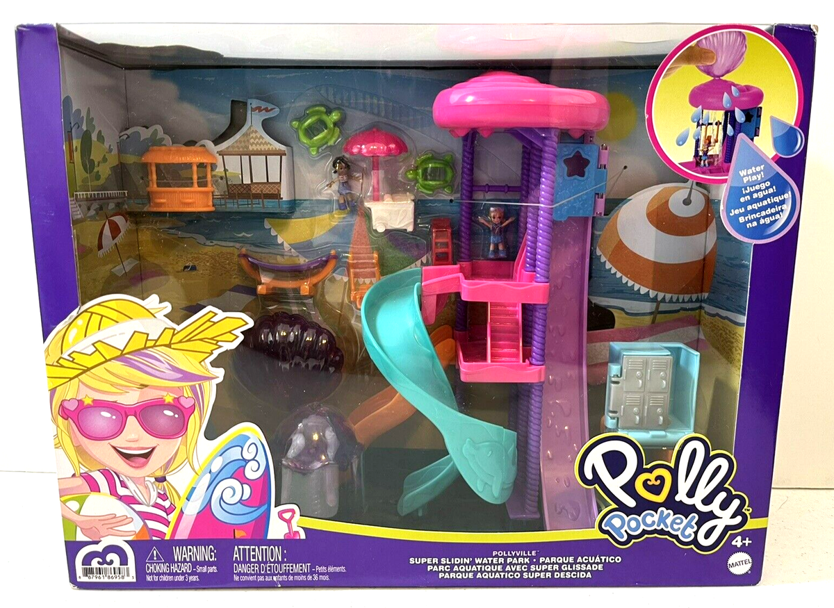 Polly Pocket Pollyville Super Slidin' Water Park Playset  Mattel~New/Sealed