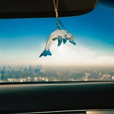 Dolphin Hand Blown Glass, Rear-view Mirror Car Accessories