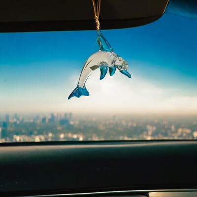 Dolphin Hand Blown Glass, Rear-view Mirror Car Accessories