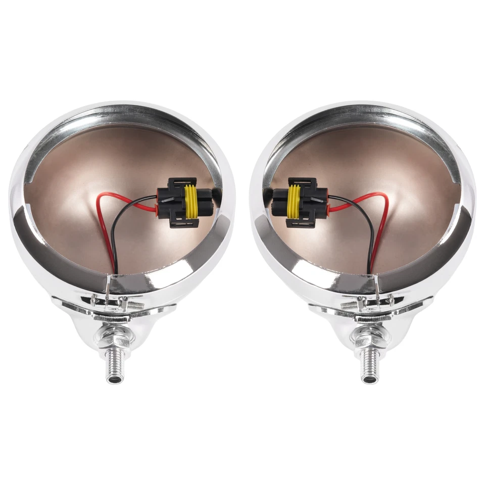 Conjunto de carcaça de luz de neblina LED de 4,5 pol. cromada para Harley - Imagem 2 de 4