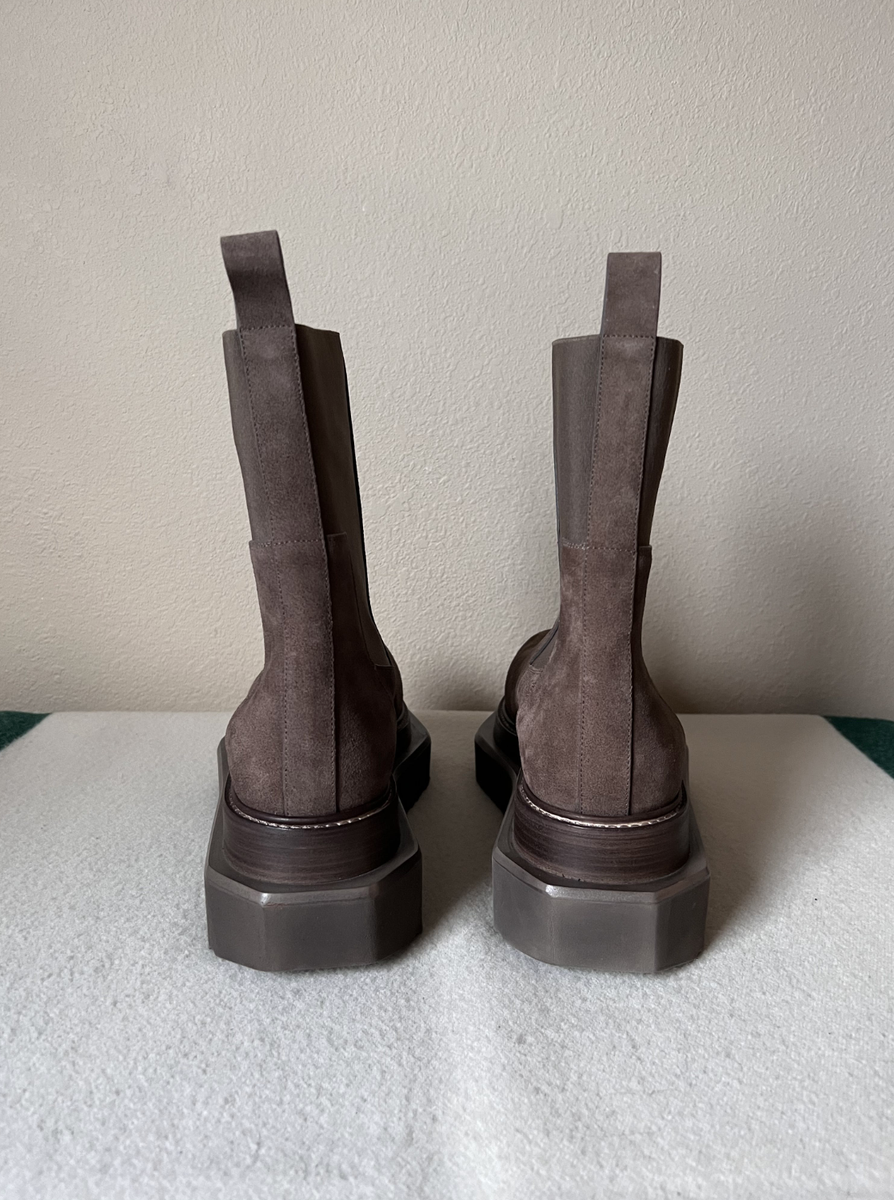 Rick Owens Suede Beatle Turbo Cyclops Boots - Size 41 - Dust
