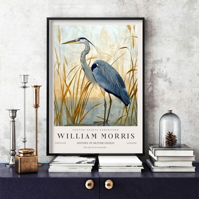 William Morris Druck, William Morris Ausstellung Poster Reiher, Vogel (414c)