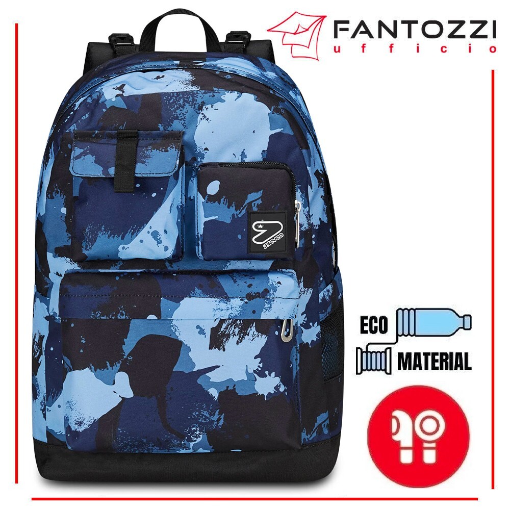 SEVEN ZAINO REVERSIBILE POCKETS GRS CON EARPHONES WIRELESS THE DOUBLE GREY SPOT