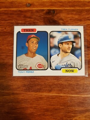 2022 Topps Heritage Then and Now Tony Pérez & Trea Turner#TAN-PT. Reds & Dodgers