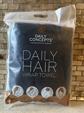Daily Concepts Daily Hair Wrap Towel, Black NIP