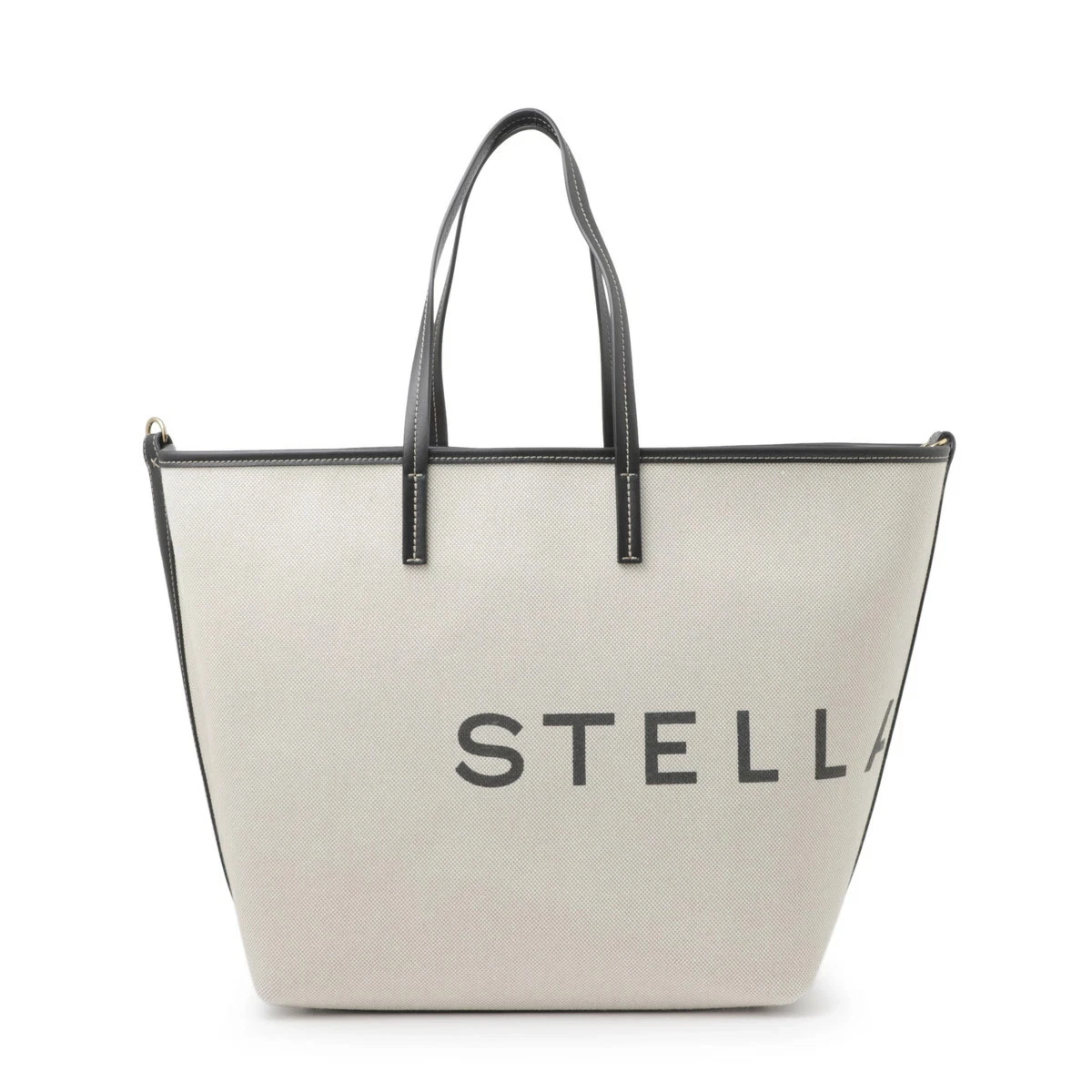 Stella McCartney — Stella McCartney Tote Bag Beige LOGO CANVAS BEACH TOTE BAG