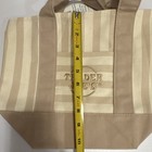 Trader Joe's Striped Mini Canvas Tote Bag Beige/Tan Reusable 13x10x6 1 Gal — photo 3