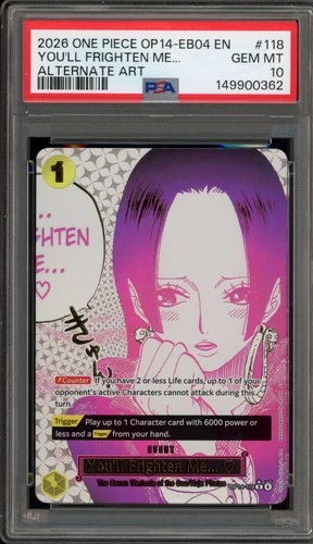 One Piece CCG You'll Frighten Me… Alternate Art OP14-118 PSA 10 Gem Mint
