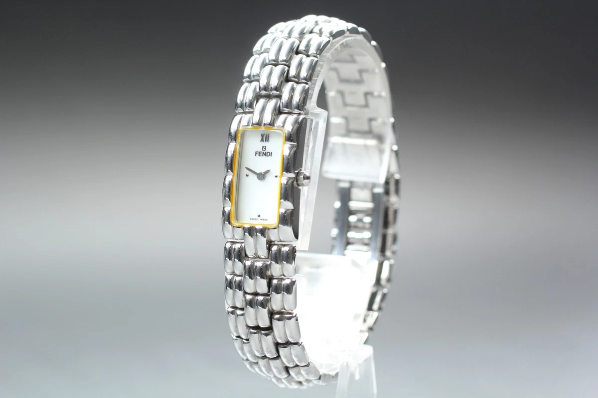 Fendi Stainless Steel Band Rectangle Wristwatches for sale 