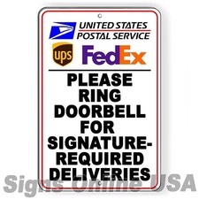 Ring Doorbell Signature Required Deliveries Packages Metal Sign Or Decal 6 Sizes