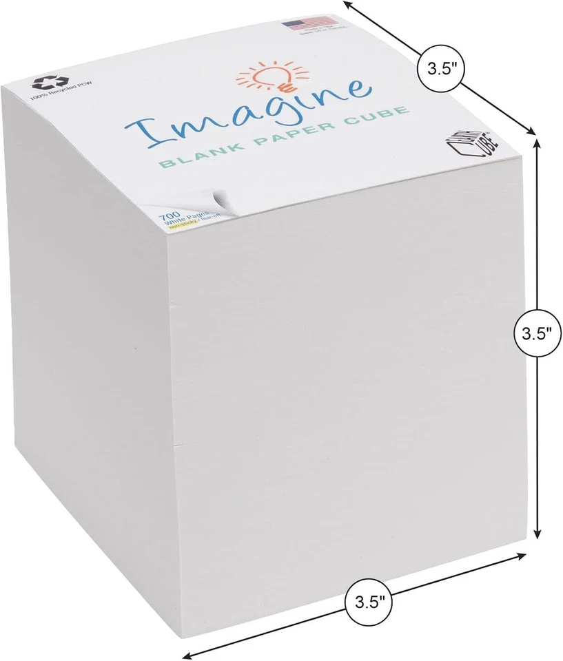 Blank White 3.5 Inch Note Cube (Not Sticky) - Image 2 of 4