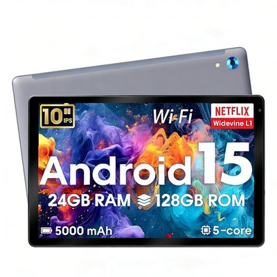 2025 10.1 inch Android 15 Tablet 24GB RAM 128GB ROM Dual Camera IPS HD LCD Touch
