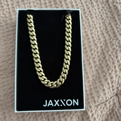 Jaxxon 10mm Cuban Link 14K Gold Finish 22” Brand New NEVER WORN - Image 1 of 4