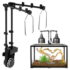Dual Reptile Lamp Stand, Reptile Light Stand with Two Flexible Brackets, Heig...