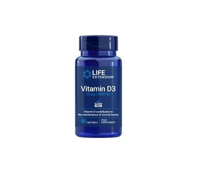 Life Extension - Vitamin D3 25 mcg (1000 IU), 90 Softgels 90 stück (1er Pack) 