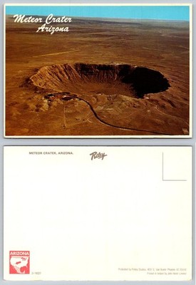 Vintage Meteor Crater Arizona Aerial View Photo Postcard Petley John Hinde