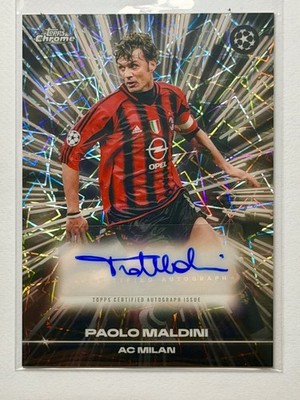 Paolo Maldini 2025-26 Topps Chrome UCC Black Lazer Auto #BLA-PM
