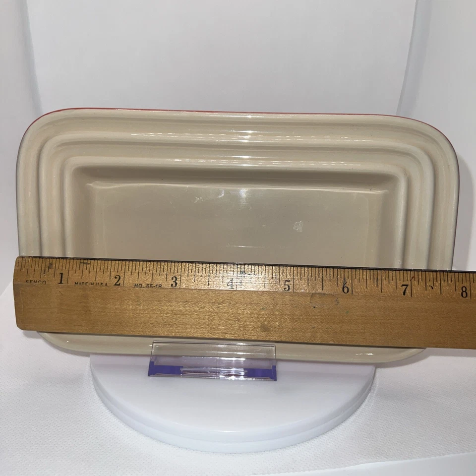 Le Creuset Heritage Stoneware Butter Dish Cerise Or Cherry Red - Bottom Only - Image 4 of 4