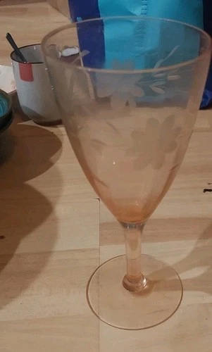 Vintage Etched Pink And Cordial Glass Depression Glass