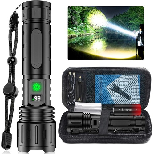 LED Flashlights High Lumens Rechargeable, 100000 Lumens Super Bright Powerful...