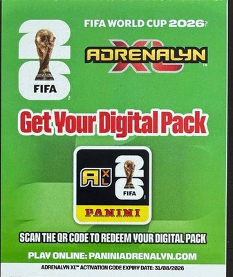 Panini Adrenalyn XL World Cup 2026 - 25 Stück Digital Pack Code