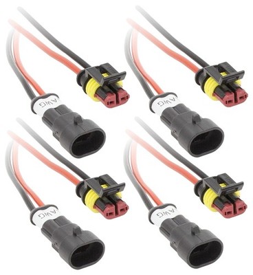 4Lot Install Bay IBWTH12 12GA 2C Plug In Connector M/F Weatherproof Wire Harness