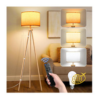 Stehleuchte Led Dimmbar 3 Farbtemperatur Holz FußSchalter Timer 3