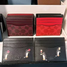 NWT Coach Slim Id Card Case With Penguin Print CCP96/CW366