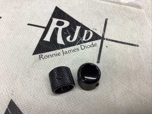 Jackson Charvel Japan Domed Knurled Metal Guitar Control Knob Set 2 Black