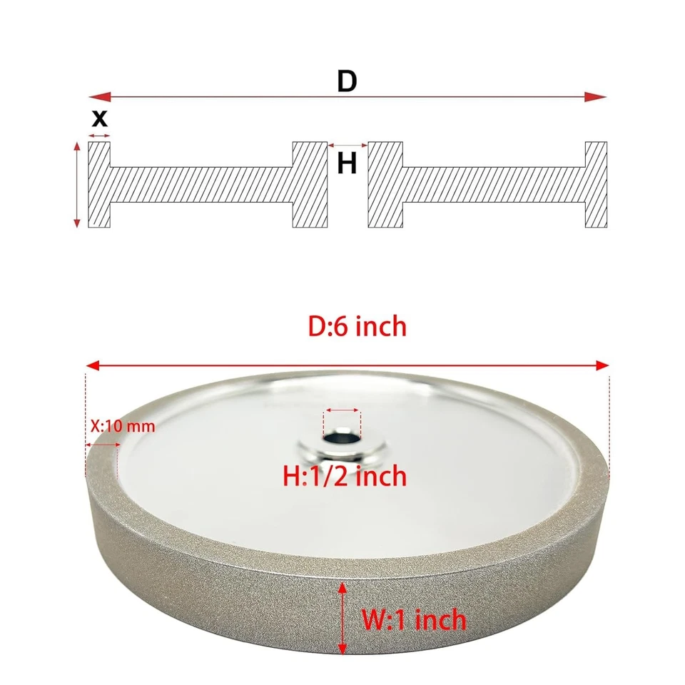 CBN Grinding Wheel 6 inch 180 Grit for Sharpening Woodturning Tools - Image 4 of 4