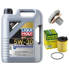 Motoröl Filter Set 5W-30 5 Liter + Ölablassschraube für Mazda 5 1.6 CD 116 PS