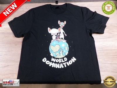 Pinky & the Brain - World Domination - M (MEDIUM) Adult Unisex T-shirt - Qwertee