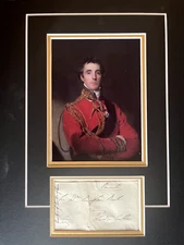 DUKE OF WELLINGTON - VICTOR AT WATERLOO & PRIME MINISTER - SIGNED PHOTO DISPLAY