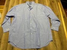Nautica Shirt, Men's Size 18 34/35, Blue White, Striped, Long Sleeve, Button Up