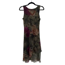 Vtg City Triangles Floral Midi Dress Womens 5 6 Forest Fairycore Romantic 