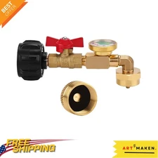 Easy Install Propane Refill Adapter with Valve, Cap & Dual Gauge - Safe & Quick