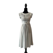 Vintage 70s Pastel Blue Empire WaistMidi Dress