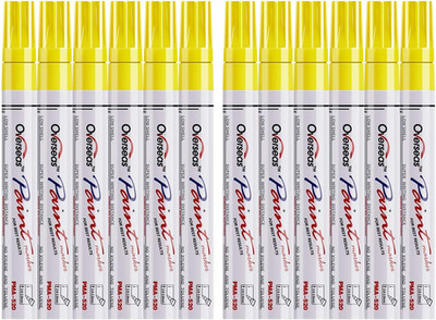 Yellow Paint Pens, 12 Pack Waterproof Oil-Based Paint Pen Set, Quick Dry and ...