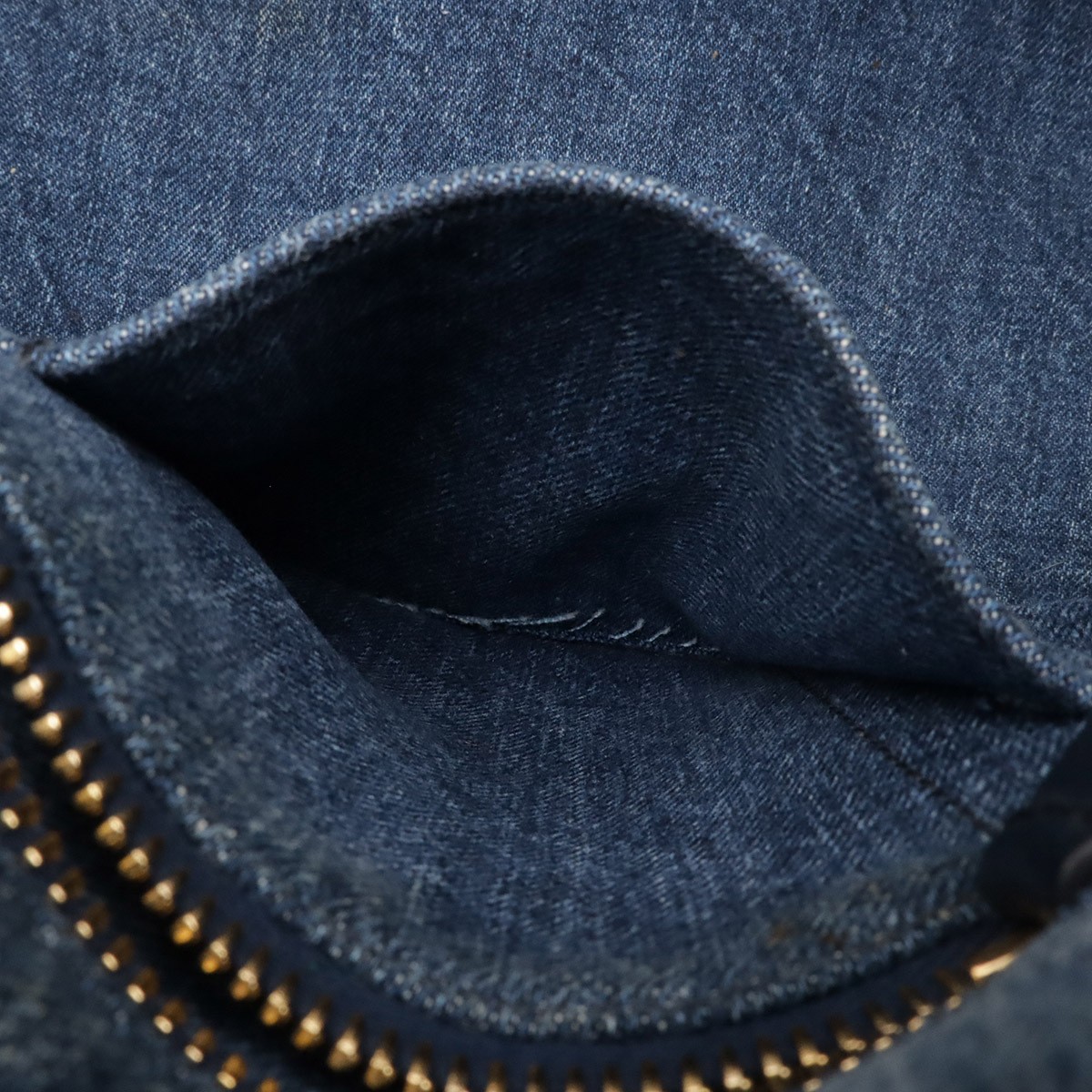 PRADA Canapa Tote Bag 2WAY Shoulder Bag Crossbody Denim Canvas AVIO Blue Gold Ha thumbnail 9