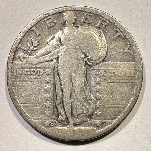1918-D Standing Liberty Quarter Silver Better Date Album Coin Market Fresh